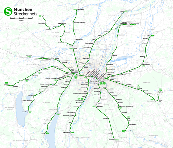 Karte S-Bahn-Netz München