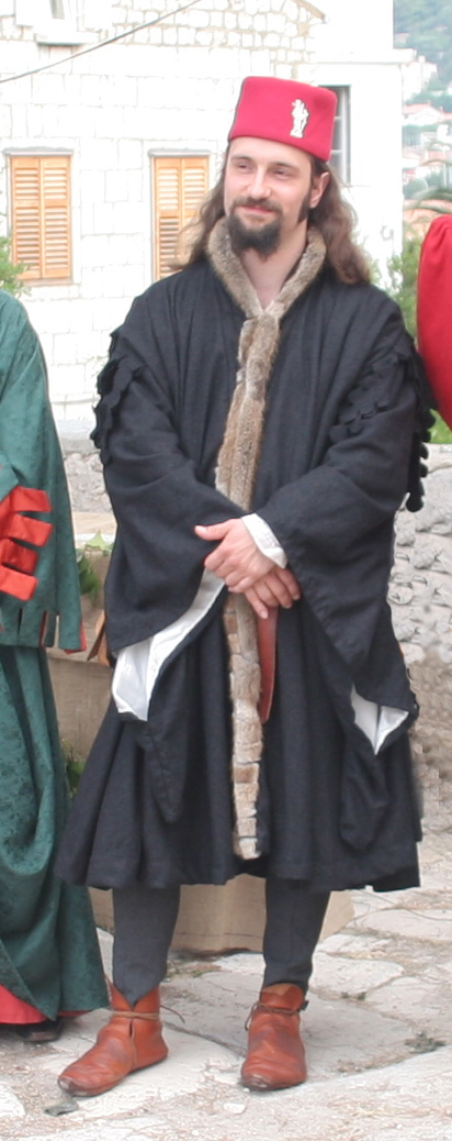 vor dem Kirchgang zum Fest des Hl. Christopherus in Rab