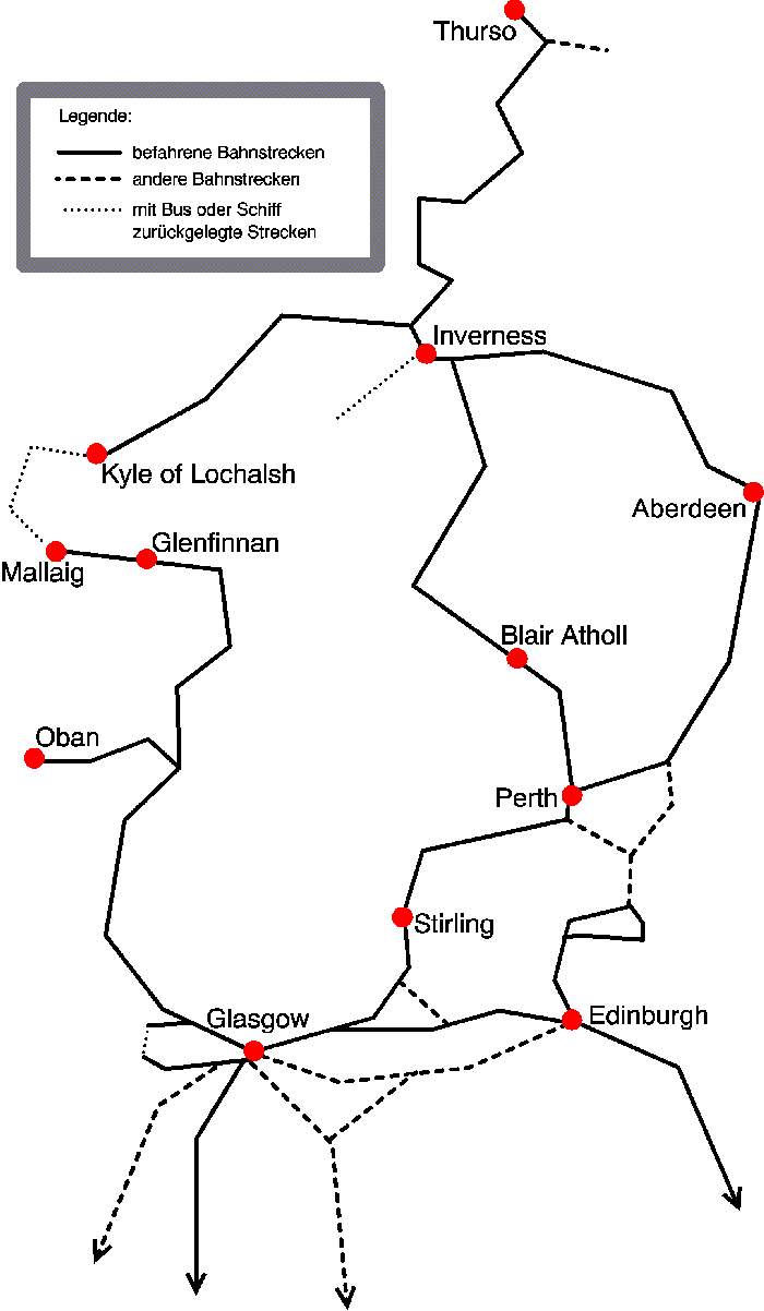 Bahnstrecken in Schottland