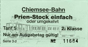 Fahrschein Chiemseebahn