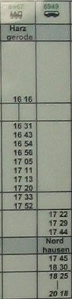 Fahrplan Stiege - Variante 1