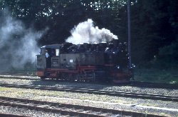 Dampflok der Fichtelbergbahn in Cranzahl