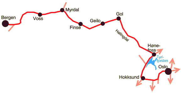Streckenverlauf Bergenbahn