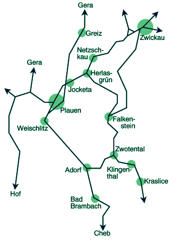 Bahnstrecken im Vogtland