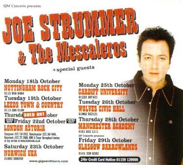 Joe Strummer & The Mescaleros live ad 1999