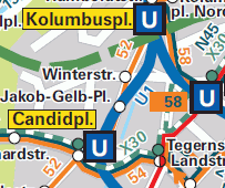 Ausschnitt MVV-Verkehrslinienplan
