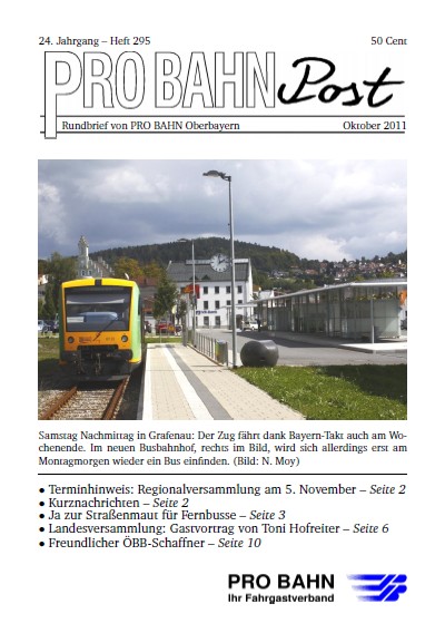 PRO BAHN Post Titelseite Oktober 2011