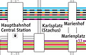 Ausschnitt Linienskizze Startkonzept zweite Stammstrecke