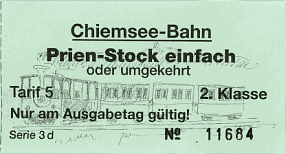Fahrschein Chiemseebahn Fahrschein Chiemseebahn