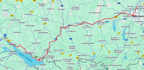 Skizze der Reiseroute am Freitag