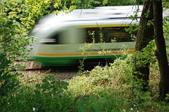 eilige Vogtlandbahn im Elstertal
